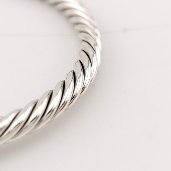 David Yurman Sterling Silver & 14k Gold FLEX 4mm Classic Cable Buckle Bracelet - Picture 9 of 11